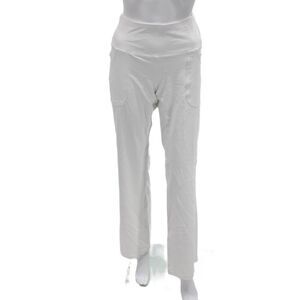 JoFit Women Maternity White Pants Zip Poly Spandex Inseam 33 Size L